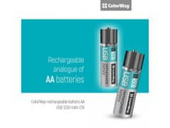 ColorWay USB nabíjateľné batérie AA, 1200mAh 1.5V - 2ks; CW-UBAA-02