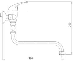 NOVASERVIS Metalia 55, paneláková batéria bez príslušenstva 100 mm, chrómová, 55075/1,0