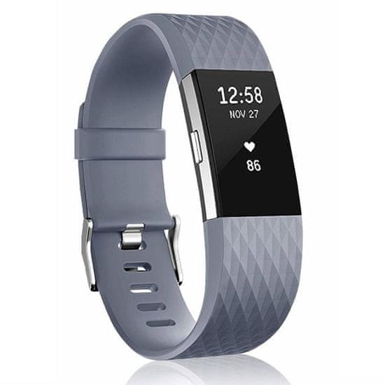 BStrap Silicone Diamond (Small) remienok na Fitbit Charge 2, dark gray