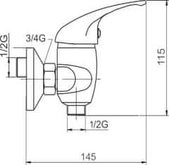 NOVASERVIS Metalia 55, sprchová batéria 150 mm, chrómová, 55060,0