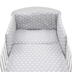 NEW BABY 3-dielna posteľná bielizeň 90/120 cm sivá Hviezdy biela