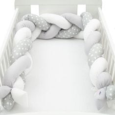 NEW BABY Ochranný poťah matraca do detskej postieľky bodkovaný sivý a biely