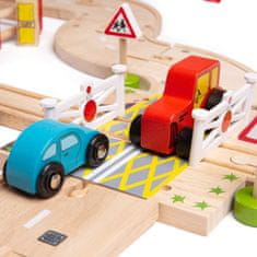 Bigjigs Rail Drevená vláčikodráha s vidieckou cestou 80 dielov