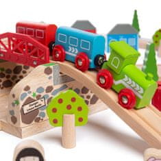 Bigjigs Rail Drevená vláčikodráha s vidieckou cestou 80 dielov