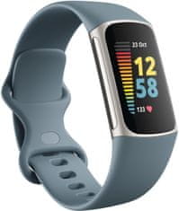 Fitbit Charge 5, Steel Blue/Platinum Stainless Steel - rozbalené