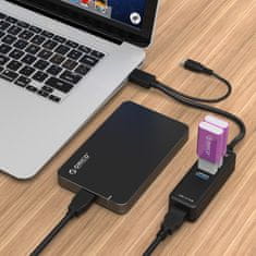 Orico OTG USB 3.0, 4-portový HUB s microUSB, bez adaptéra; H4019-U3