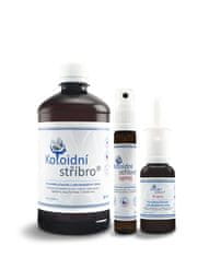 Koloidní stříbro Koloidné striebro 500 ml + 25 ml spray + 30 ml N spray 30 ppm, Koloidní stříbro s.r.o.