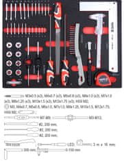 YATO Skrinka dielenská pojazdná s náradím (211ks) 7 zásuviek