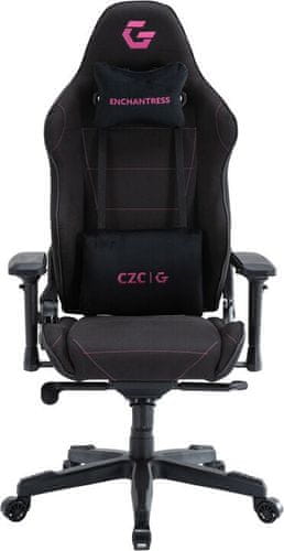 CZC Enchantress, čierna/ružová (CZCGX300) nastaviteľná výška sedacej plochy ergonomické tvarovanie a polstrovanie