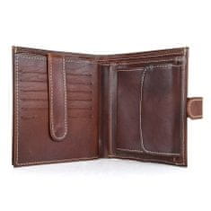 VegaLM Exkluzívna kožená peňaženka, ručné tamponovaná, Cigaro farba