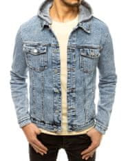 Dstreet Pánska jeansová bunda s kapucňou Silvana nebesky modrá M