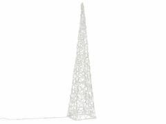 shumee Vianočný akrylový ihlan 90 cm - studeno biely, do zásuvky