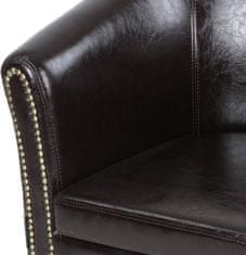 Greatstore Kreslo Chesterfield, 58 x 71 x 70 cm, hnedé