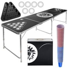 Greatstore Beer Pong stolná sada s nastaviteľnou výškou, 240 x 61 cm