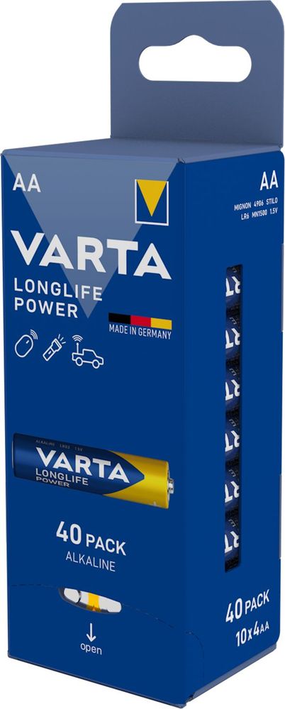 VARTA Batérie Longlife Power AA Storagebox Foil 4 × 10 4906121154