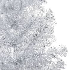 Vidaxl Umelý vianočný stromček s podstavcom strieborný 240 cm PET