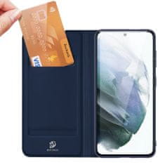 Dux Ducis Skin Pro knižkové kožené puzdro na Samsung Galaxy S21 FE, modré