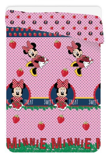 Jerry Fabrics Letná prešívaná deka Minnie jahody 180/260 cm