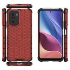 IZMAEL Honeycomb pancierové puzdro so silikónovým rámom pre Xiaomi Poco F3/Redmi K40/Redmi K40 Pro/Redmi K40 Pro+ - Transparentná KP10023