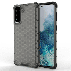 IZMAEL Honeycomb pancierové puzdro so silikónovým rámom pre Samsung Galaxy S21 Plus 5G/Galaxy S30 Plus - Čierna KP10011