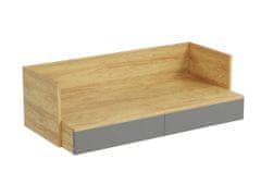 Halmar Písací stolík so zásuvkami Mobius BIU2S - prírodný orech / sivá