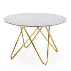 Halmar Okrúhly jedálenský stôl Bonello - sivý mramor / zlatá