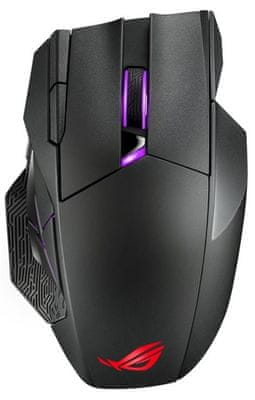 Herná bezdrôtová drôtová myš Asus ROG Ange X optický senzor 19 000 DPI ergonómia pre príjemný úchop RGB podsvietenie