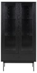 Design Scandinavia Vitrína Angus, 152 cm, čierna