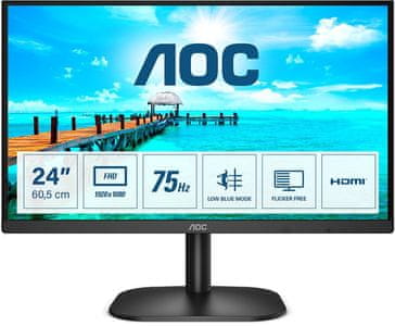 monitor AOC 24B2XHM2 (24B2XHM2) Full HD 23,8 palcov Low blue light Flicker Free VA