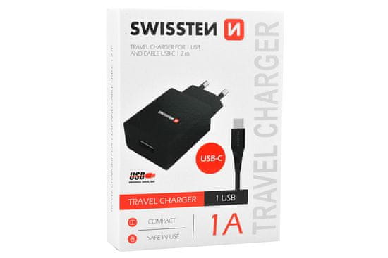 SWISSTEN Nabíjací Adaptér S Káblom Usb-C, 1 A