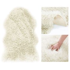 Výpredaj obliečok Krémový koberec DOKKA z umelej ovčej kože 50x80cm