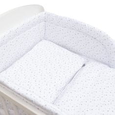 NEW BABY 3-dielne posteľné obliečky 90/120 cm bielej šedej Hviezdičky
