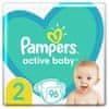 Pampers Active Baby Plienky Veľkosť 2 96 ks, 4kg - 8kg