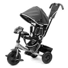 Baby Mix Detská trojkolka s LED svetlami Lux Trike tmavo šedá