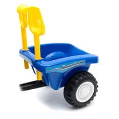 Baby Mix Detské odrážadlo traktor s vlečkou a náradím New Holland modrý