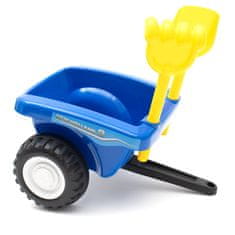 Baby Mix Detské odrážadlo traktor s vlečkou a náradím New Holland modrý