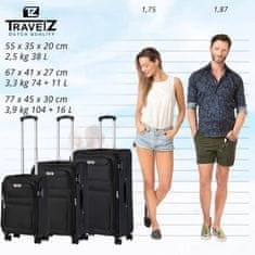 TRAVEL Z Sada kufrov Softspinner Black 3-set