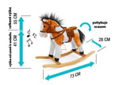 MILLY MALLY Hojdací kôň s melódiou Jurášek tmavohnedý