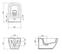 CERSANIT Virgo - závesný bidet, biela, K118-001