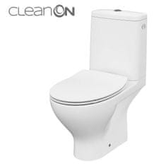CERSANIT Moduo - WC Kombi zadný odpad 3/5 CLEAN ON+WC sedátko duroplast SLIM, Biela, K116-001