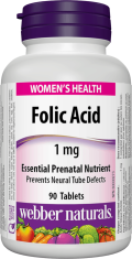 Webber Naturals Folic Acid 1 mg 90 tbl