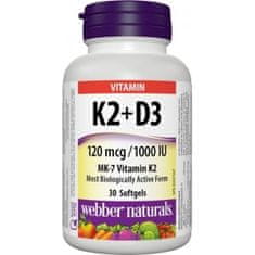 Webber Naturals K2 + D3 120 mcg/1000 IU 30 tob