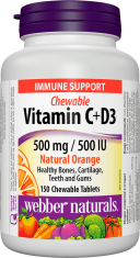 Webber Naturals Vitamín C+D3 500 mg/500 IU 200 tbl natural orange