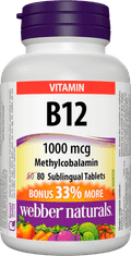 Webber Naturals B12 1000 mcg 80 tbl