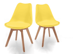 Greatstore Sada jedálenských stoličiek s plastovým sedadlom, 2 ks, žlté