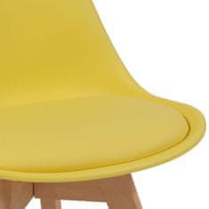Greatstore Sada jedálenských stoličiek s plastovým sedadlom, 2 ks, žlté
