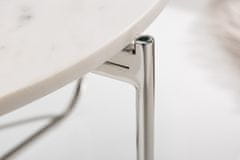 KINGHOME Konferenčný stolík INVICTA NOBLE 62 cm biely mramor