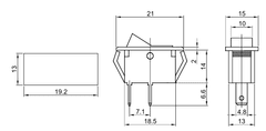 Tracon Electric Kolískový vypínač ON-OFF, 2-poloh. čierny, 16A, 250V, 0-I IP 40 Balenie: 5 ks