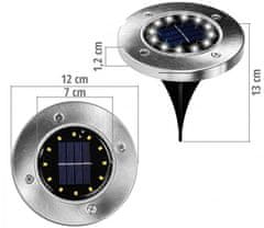 shumee VOLTRONIC solárne svetlo zo zemným hrotom 4 ks, stud. biela