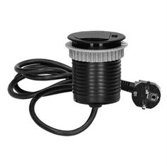 Orno Zapustená zásuvka ORNO OR-AE-1373/B, 230V + USB nabíjací, čierna, prívod 1,8m